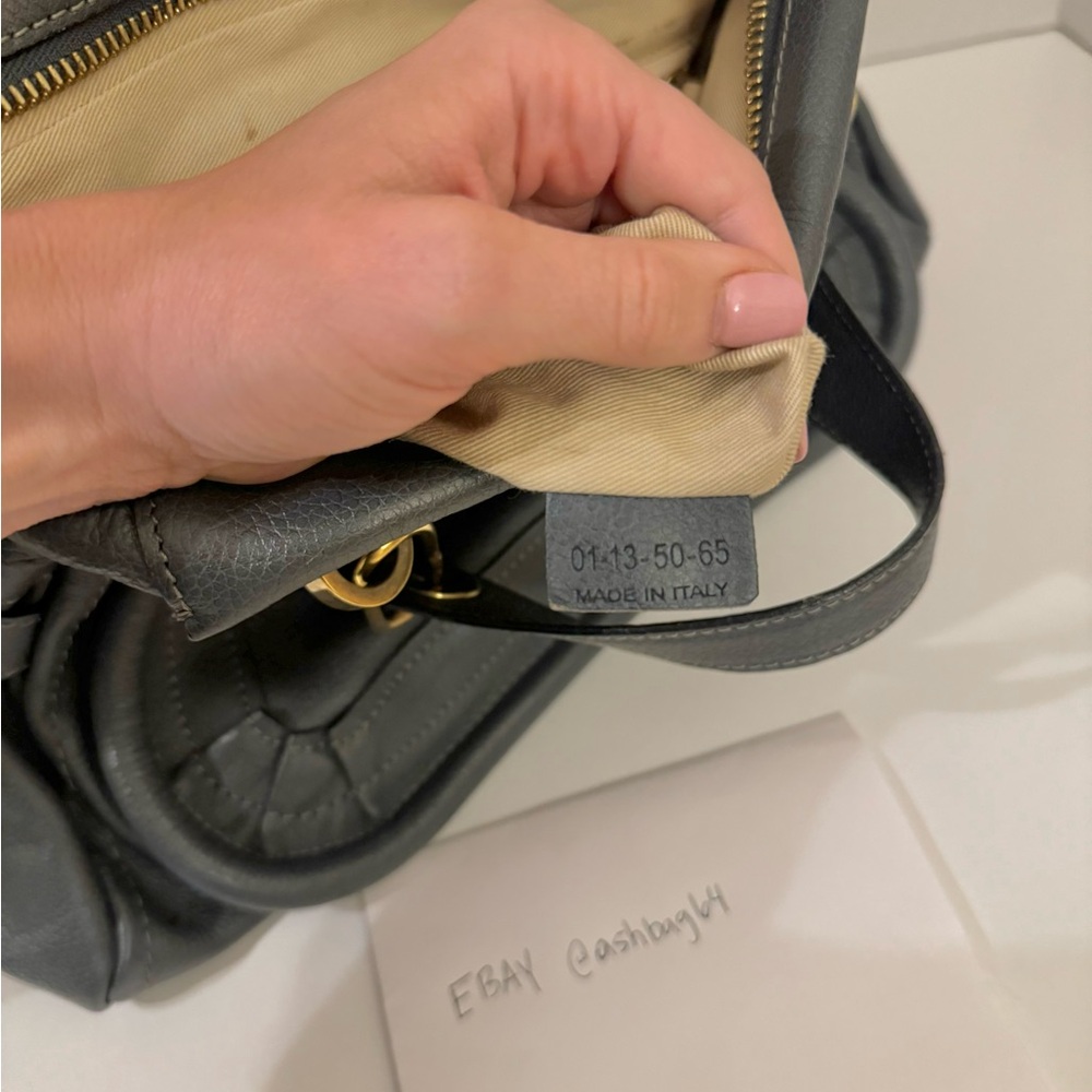 SOLD! Chloe Medium Paraty Gray Leather Handbag with Gold Hardware - Picture 11 of 15